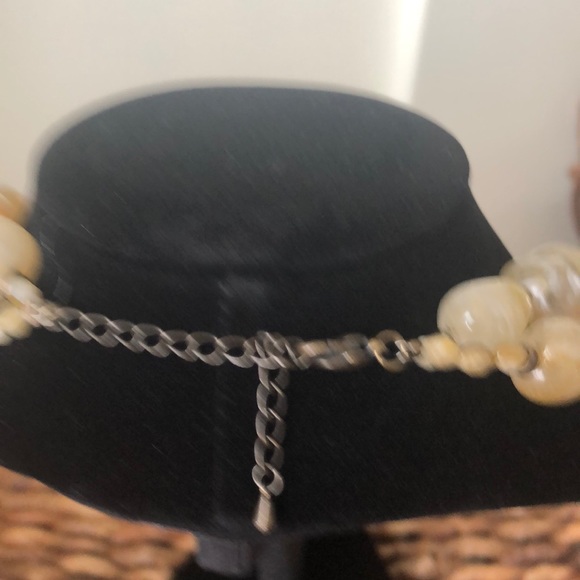 Pretty gold double beaded strand necklace w/cross - Picture 4 of 4